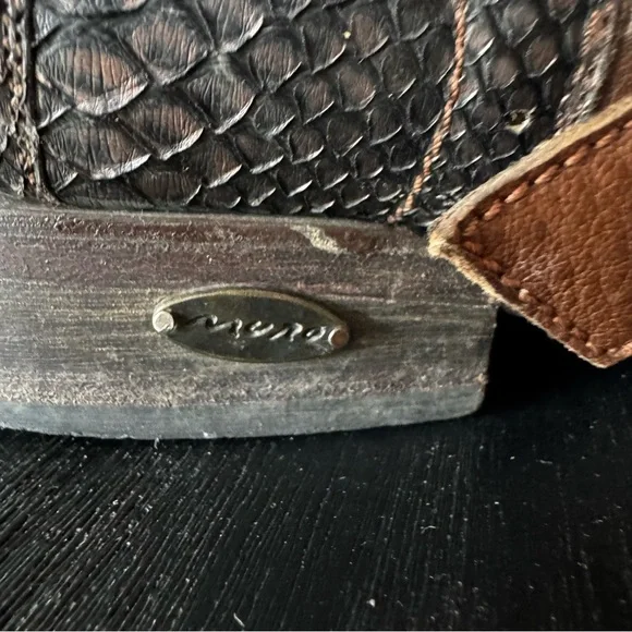 Muro Women’s 8 Snake Western Brown Moto Biker Leather Boot Grunge Boho Festival - Picture 7 of 16